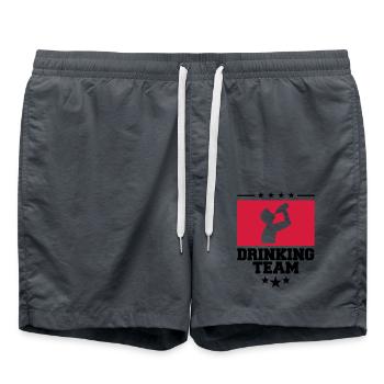 crête cool logo texte alcool bière sau - Short de bain - charbon - Devant - AI Model Male 185 light (185cm)