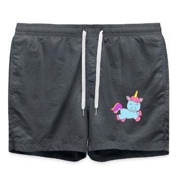 Dessin de licorne - Short de bain - charbon - Devant - AI Model Male 185 light (185cm)