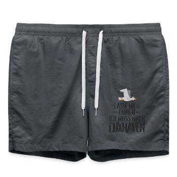 Lasst mich durch ich muss nach Cuxhaven Möwe - Badeshorts - Anthrazit - Vorne - AI Model Male 185 light (185cm)