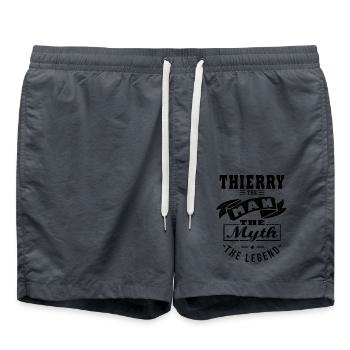 Thierry personalized gift first name thierry - Swim Trunks - anthracite - Front - AI Model Male 185 light (185cm)