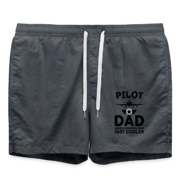 Papa Humor Pilot - Badeshorts - Anthrazit - Vorne - AI Model Male 185 light (185cm)