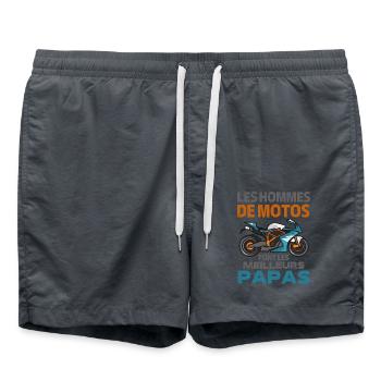 LES HOMMES DE MOTOS FONT LES MEILLEURS PAPAS 2 - Short de bain - charbon - Devant - AI Model Male 185 light (185cm)