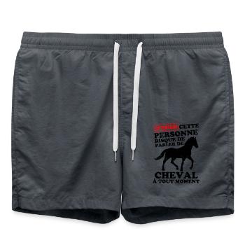 humour cheval cavalier 1 - Short de bain - charbon - Devant - AI Model Male 185 light (185cm)