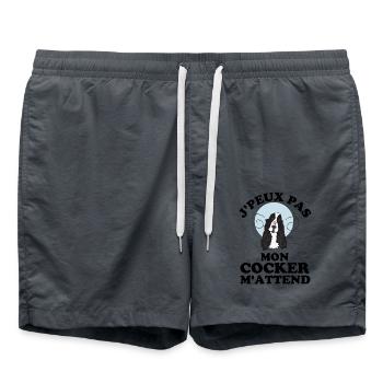 Drôle chien cocker - Short de bain - charbon - Devant - AI Model Male 185 light (185cm)