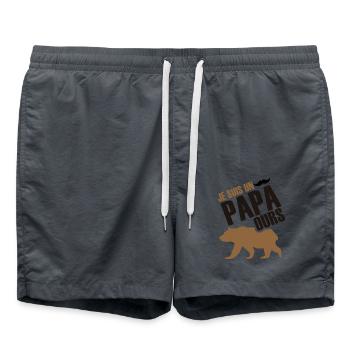 Je suis un papa ours 1 - Short de bain - charbon - Devant - AI Model Male 185 light (185cm)