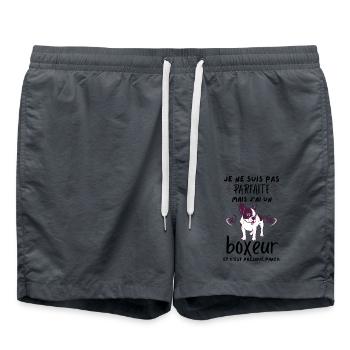 pas parfaite mais j ai un chien boxeur 1 - Short de bain - charbon - Devant - AI Model Male 185 light (185cm)