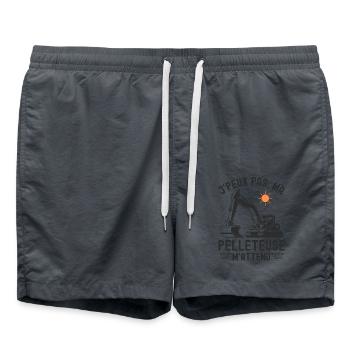 Ma pelleteuse m attend 1 - Short de bain - charbon - Devant - AI Model Male 185 light (185cm)