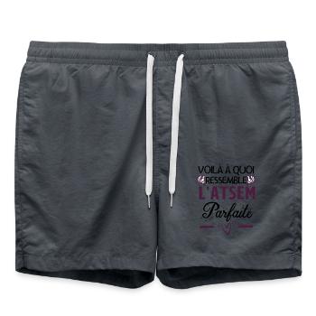 Voilà à quoi ressemble l atsem parfaite 2 - Short de bain - charbon - Devant - AI Model Male 185 light (185cm)