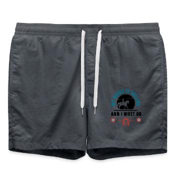 Horse girl rider rodeo - Swim Trunks - anthracite - Front - AI Model Male 185 light (185cm)