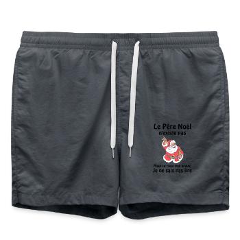Le père Noël n existe pas - Short de bain - charbon - Devant - AI Model Male 185 light (185cm)