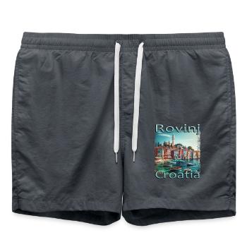 Rovinj Croatia Adriatic Coast - Swim Trunks - anthracite - Front - AI Model Male 185 light (185cm)
