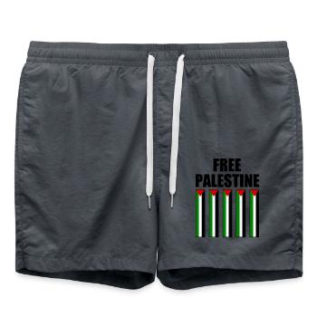 Free palestine - Swim Trunks - anthracite - Front - AI Model Male 185 light (185cm)