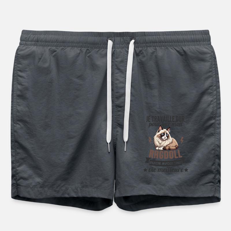 chat ragdoll - Short de bain - charbon