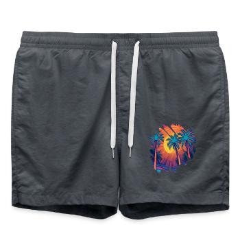 Summer Beach Sea Holidays - Swim Trunks - anthracite - Front - AI Model Male 185 light (185cm)