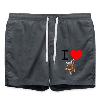 Wikinger - Badeshorts - Anthrazit - Vorne - AI Model Male 185 light (185cm)