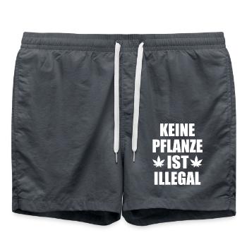 keine pflanze ist illegal - Badeshorts - Anthrazit - Vorne - AI Model Male 185 light (185cm)