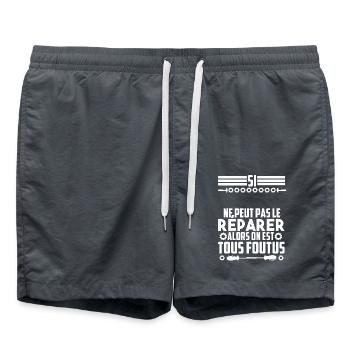 si ne peut pas réparer bricoleur bricolage 2 - Short de bain - charbon - Devant - AI Model Male 185 light (185cm)