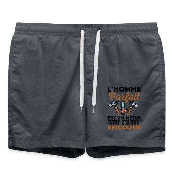 Homme parfait bricoleur parfait 1 - Short de bain - charbon - Devant - AI Model Male 185 light (185cm)