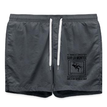 Alpinisme montagne - Short de bain - charbon - Devant - AI Model Male 185 light (185cm)