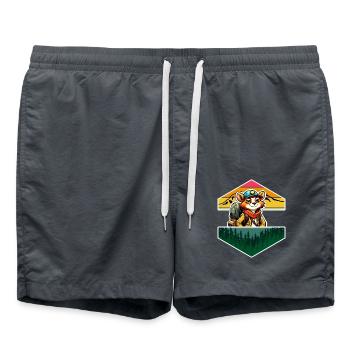 Roter Panda Comic Abenteuer Wald Gebirge - Badeshorts - Anthrazit - Vorne - AI Model Male 185 light (185cm)