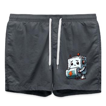 Leere Batterie für Roboter-Bot - Badeshorts - Anthrazit - Vorne - AI Model Male 185 light (185cm)