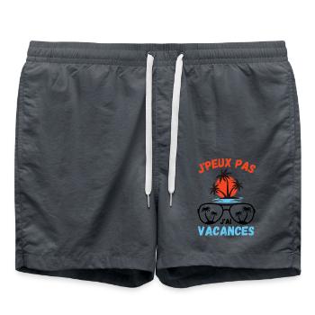 Vacances d été palmiers plage - Short de bain - charbon - Devant - AI Model Male 185 light (185cm)