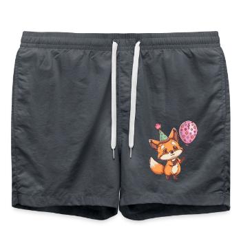 Fuchs Geburtstag Baby - Badeshorts - Anthrazit - Vorne - AI Model Male 185 light (185cm)