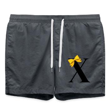 Lettre x nœud jaune - Short de bain - charbon - Devant - AI Model Male 185 light (185cm)