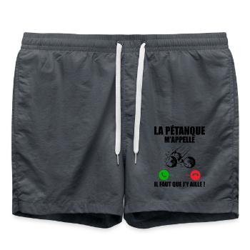 Pétanque ruft mich an, Bouliste Geschenk - Badeshorts - Anthrazit - Vorne - AI Model Male 185 light (185cm)