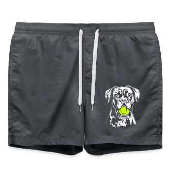 Boxer Ball Balljunkie Hund Hunde Wilsigns - Badeshorts - Anthrazit - Vorne - AI Model Male 185 light (185cm)