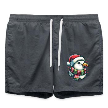 Moin Seagull Christmas - Swim Trunks - anthracite - Front - AI Model Male 185 light (185cm)