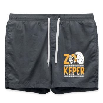 Zookeeper Animal Zoo Wildlife Lover Safari Savanna - Badeshorts - Anthrazit - Vorne - AI Model Male 185 light (185cm)