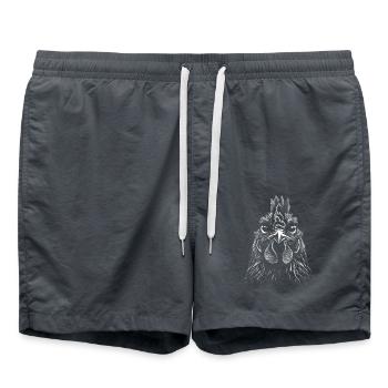 Chicken Portrait Hen Chickens Poultry Gift - Swim Trunks - anthracite - Front - AI Model Male 185 light (185cm)