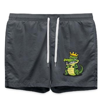 Alligator Cartoon Couronne - Short de bain - charbon - Devant - AI Model Male 185 light (185cm)