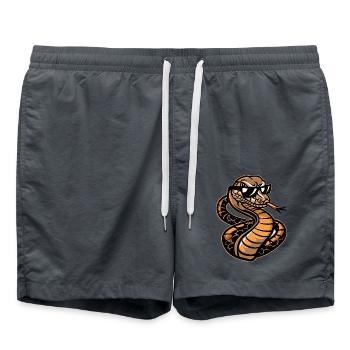 Serpent Cobra Bande dessinée cool - Short de bain - charbon - Devant - AI Model Male 185 light (185cm)