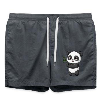 Panda Kawaii Ours - Short de bain - charbon - Devant - AI Model Male 185 light (185cm)