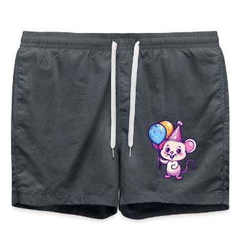 Mouse Birthday Baby - Swim Trunks - anthracite - Front - AI Model Male 185 light (185cm)