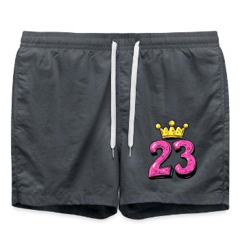 23 Number Crown - Swim Trunks - anthracite - Front - AI Model Male 185 light (185cm)