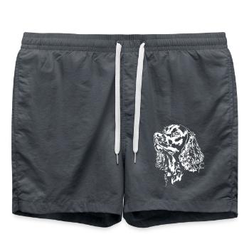 Cocker Spaniel Portrait Dog Dog Wilsigns - Swim Trunks - anthracite - Front - AI Model Male 185 light (185cm)