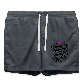 Mallorca Mädels Urlaub Team - Badeshorts - Anthrazit - Vorne - AI Model Male 185 light (185cm)