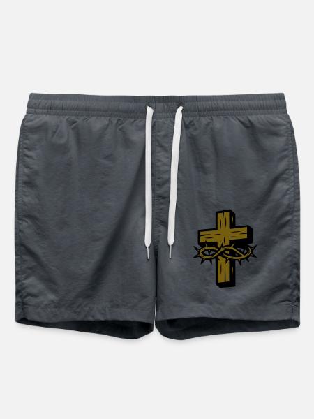 Kreuz Dornenkrone Symbol - Badeshorts - Anthrazit
