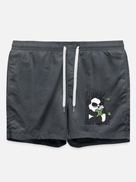 Friedliche Panda-Vibes - Badeshorts - Anthrazit