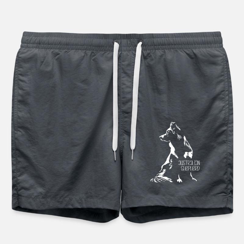 Australian Shepherd Silhouette Aussie Wilsigns - Badeshorts - Anthrazit