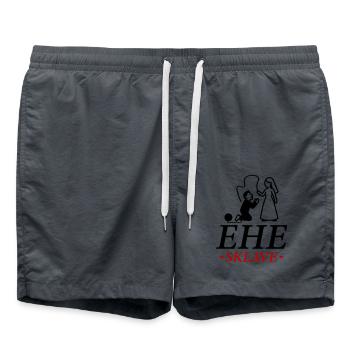 Ehesklave Hochzeit Brautpaar - Badeshorts - Anthrazit - Vorne - AI Model Male 185 light (185cm)