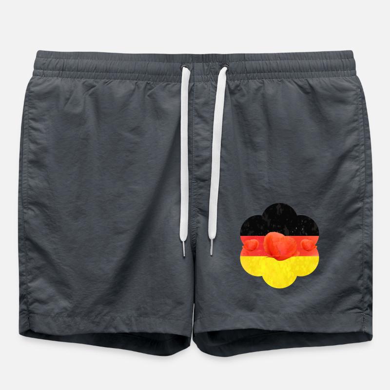 Deutschland Mohnblume - Badeshorts - Anthrazit