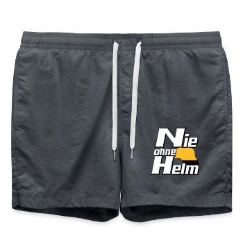 Freiwillige Feuerwehr , Shirt , Nie ohne Helm (25) - Badeshorts - Anthrazit - Vorne - AI Model Male 185 light (185cm)