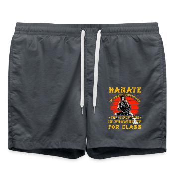 Beim Karate geht es um Disziplin - Badeshorts - Anthrazit - Vorne - AI Model Male 185 light (185cm)