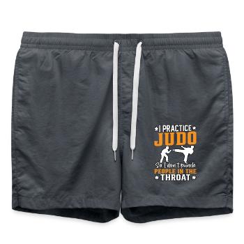 Je pratique le Judo pour ne pas frapper les gens dans le - Short de bain - charbon - Devant - AI Model Male 185 light (185cm)