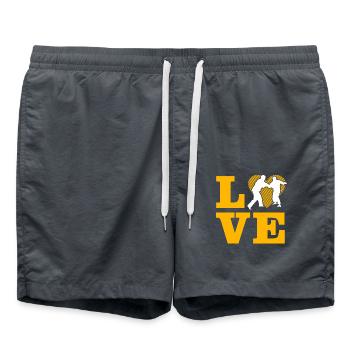 Ich liebe Judo - Badeshorts - Anthrazit - Vorne - AI Model Male 185 light (185cm)