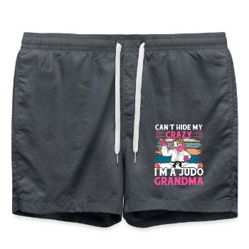 Ich kann meinen Wahnsinn nicht verbergen: Ich bin eine Judo-Oma - Badeshorts - Anthrazit - Vorne - AI Model Male 185 light (185cm)